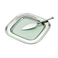 8" Square Cheese Tray W/ Glass Liner & 7" Server